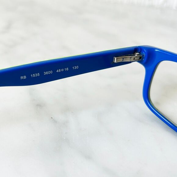 Ray-Ban Junior Kids Eyeglass Frames 1535 Lot of 2 Red/Black+Blue/Green 48-16-130 - Picture 9 of 14